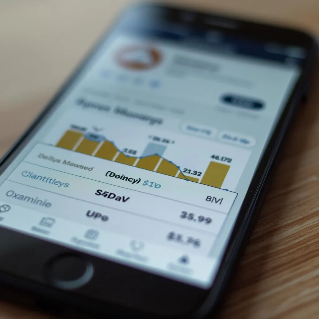 Smartphone displaying investment app interface