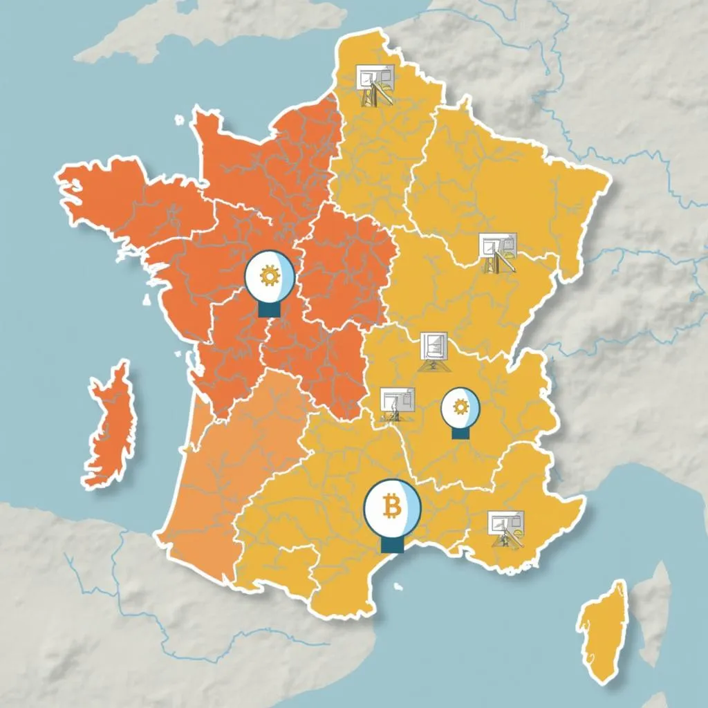 Icon representing the map of France